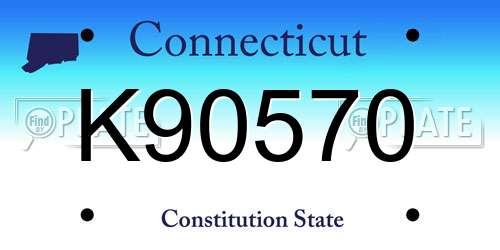 K90570 Connecticut License Plate