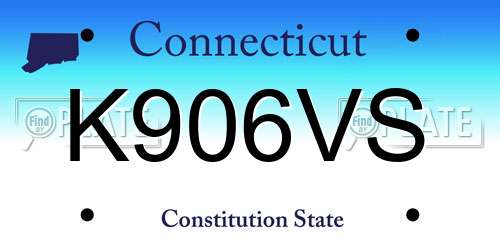 K906VS Connecticut License Plate