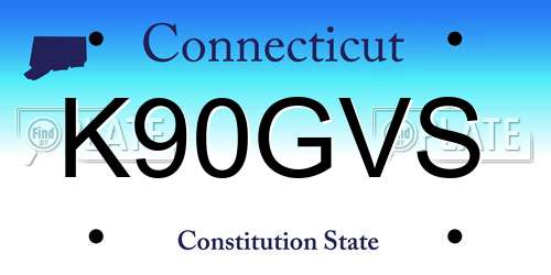 K90GVS Connecticut License Plate