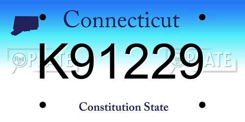K91229 Connecticut License Plate