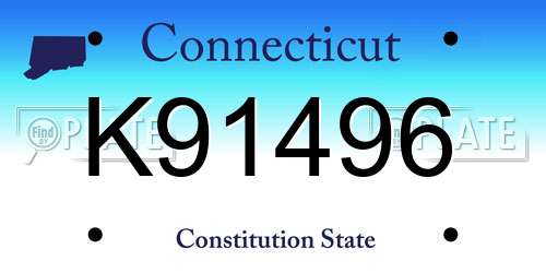 K91496 Connecticut License Plate