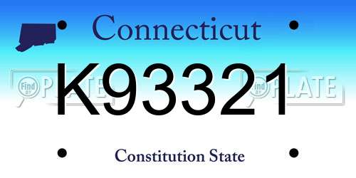 K93321 Connecticut License Plate