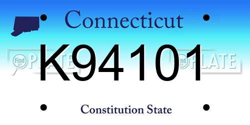 K94101 Connecticut License Plate