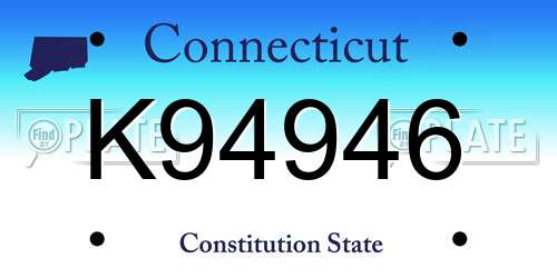 K94946 Connecticut License Plate