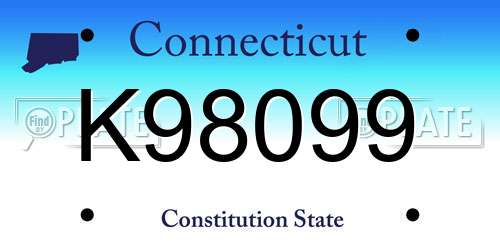 K98099 Connecticut License Plate