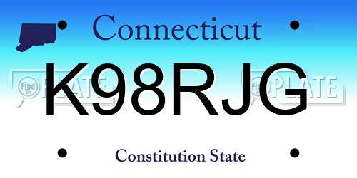 K98RJG Connecticut License Plate
