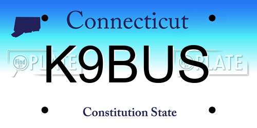 K9BUS Connecticut License Plate