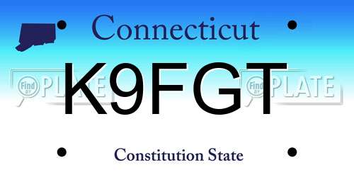 K9FGT Connecticut License Plate