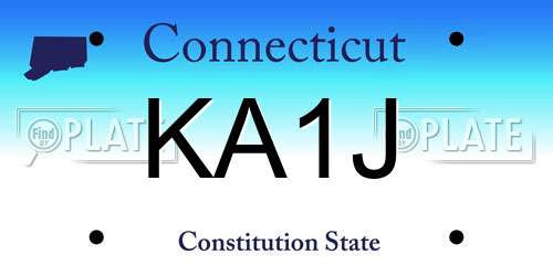 KA1J Connecticut License Plate