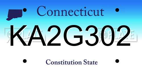 KA2G302 Connecticut License Plate