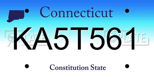 KA5T561 Connecticut License Plate