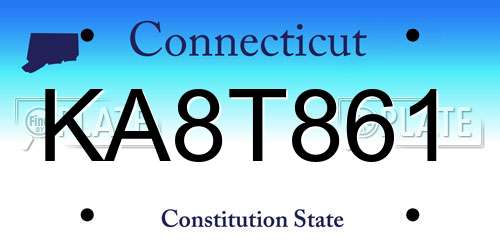 KA8T861 Connecticut License Plate