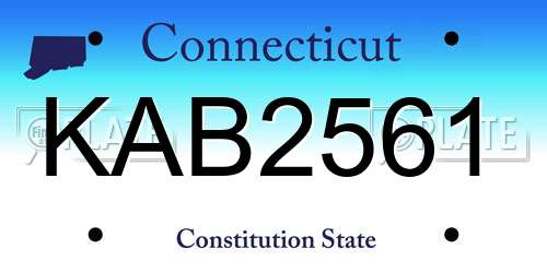 KAB2561 Connecticut License Plate