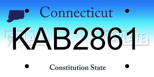 KAB2861 Connecticut License Plate