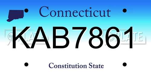KAB7861 Connecticut License Plate