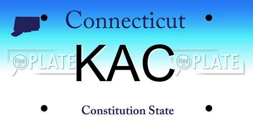 KAC Connecticut License Plate