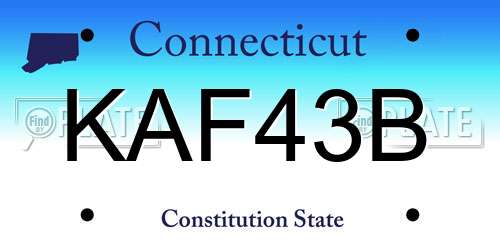 KAF43B Connecticut License Plate
