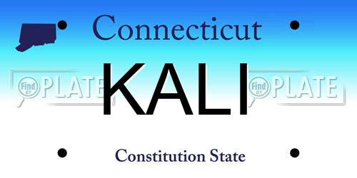 KALI Connecticut License Plate
