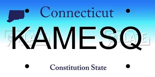 KAMESQ Connecticut License Plate