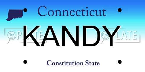 KANDY Connecticut License Plate