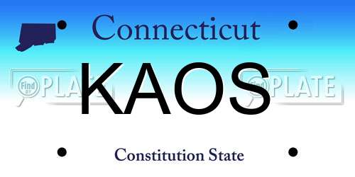 KAOS Connecticut License Plate