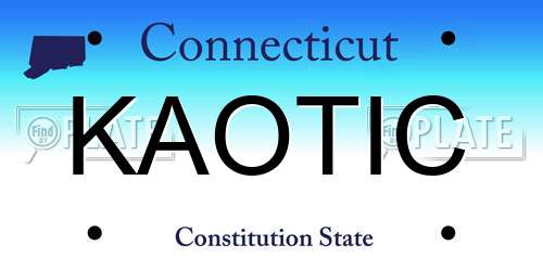 KAOTIC Connecticut License Plate