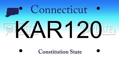 KAR120 Connecticut License Plate