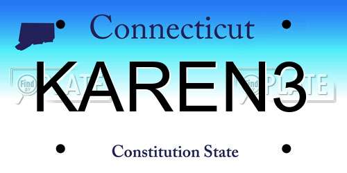 KAREN3 Connecticut License Plate