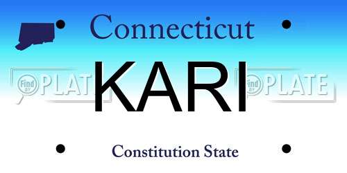 KARI Connecticut License Plate