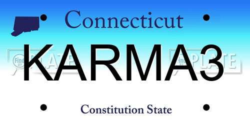 KARMA3 Connecticut License Plate
