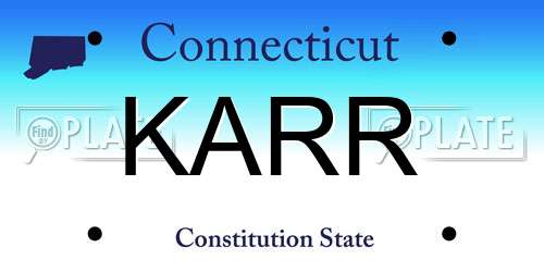 KARR Connecticut License Plate