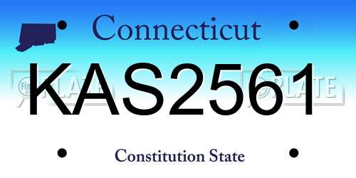 KAS2561 Connecticut License Plate