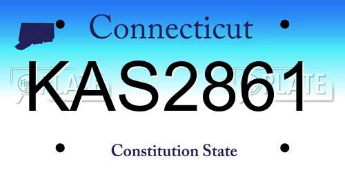 KAS2861 Connecticut License Plate