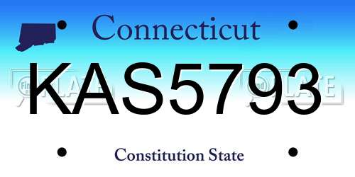 KAS5793 Connecticut License Plate