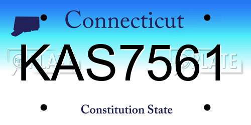 KAS7561 Connecticut License Plate