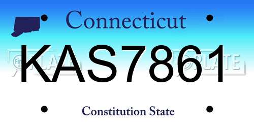KAS7861 Connecticut License Plate