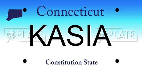 KASIA Connecticut License Plate