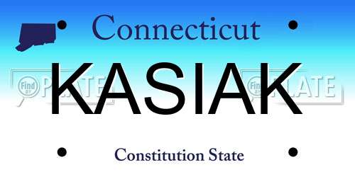KASIAK Connecticut License Plate