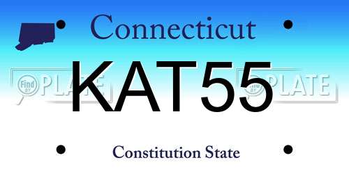 KAT55 Connecticut License Plate