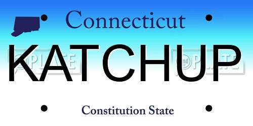 KATCHUP Connecticut License Plate