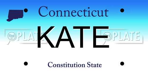 KATE Connecticut License Plate