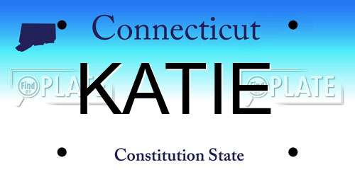 KATIE Connecticut License Plate