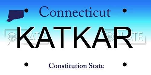 KATKAR Connecticut License Plate