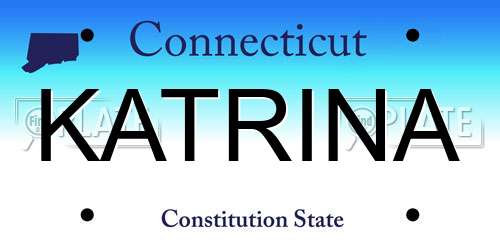 KATRINA Connecticut License Plate
