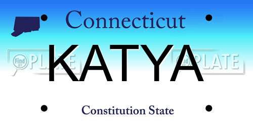 KATYA Connecticut License Plate