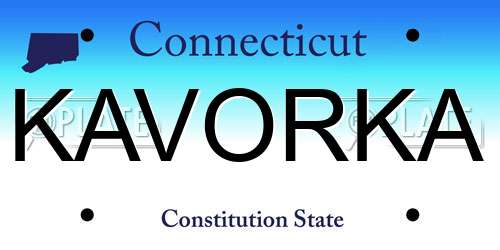 KAVORKA Connecticut License Plate