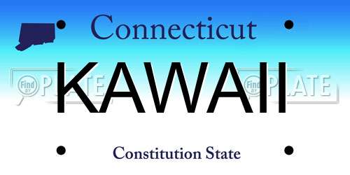 KAWAII Connecticut License Plate