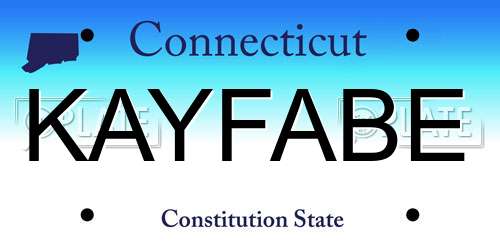 KAYFABE Connecticut License Plate