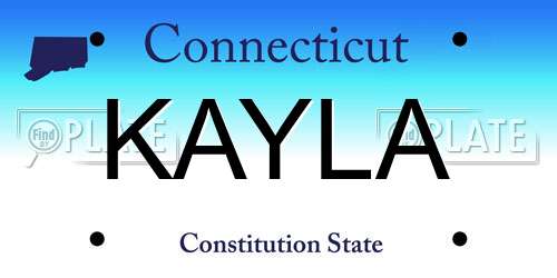 KAYLA Connecticut License Plate