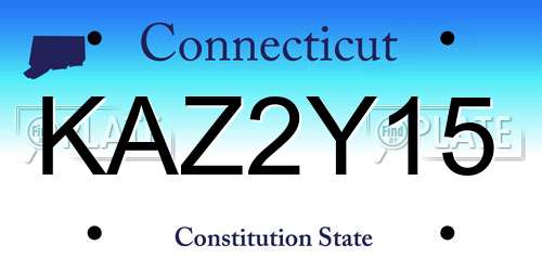 KAZ2Y15 Connecticut License Plate